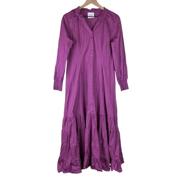 Bohera Purple Pearl Lou Fit & Flair Long Sleeve Maxi Dress - Picture 2 of 6